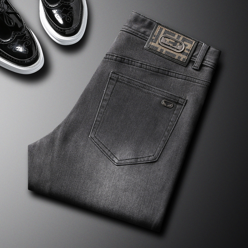 Men'S Fashion Grey Jeans - 2025 sonbahar yeni moda marka kot