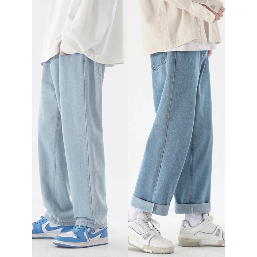 Men'S Fashion Grey Jeans - 2026 Yeni Kore Modası Erkek Günlük
