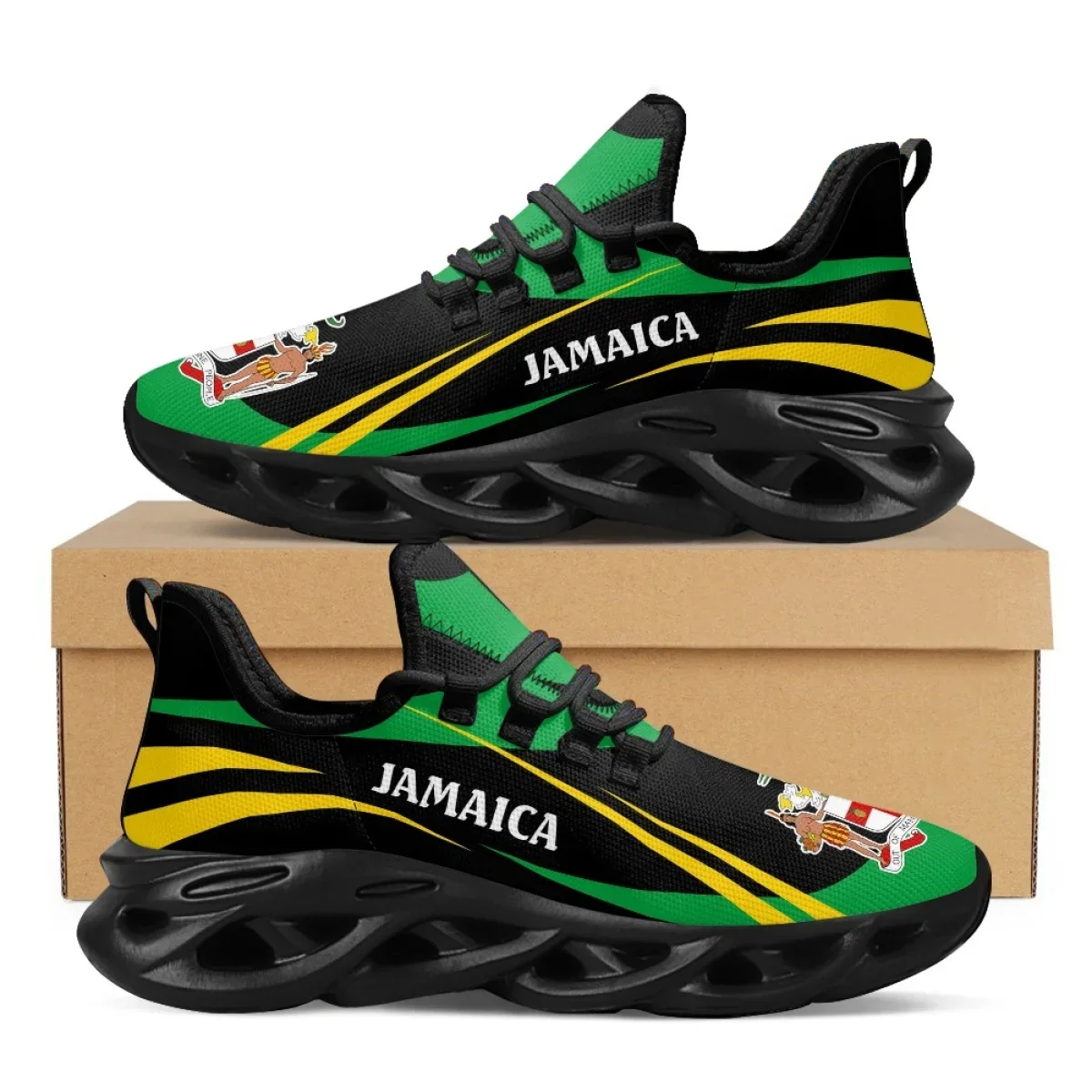 Mens Fashion Trainers - Jamaika Bayraklı Baskılı Erkek Spor Ayakkabıları