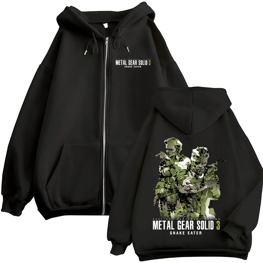 Mens Fashion Zip Up Hoodies - Metal Gear Solid 3 Snake Eater