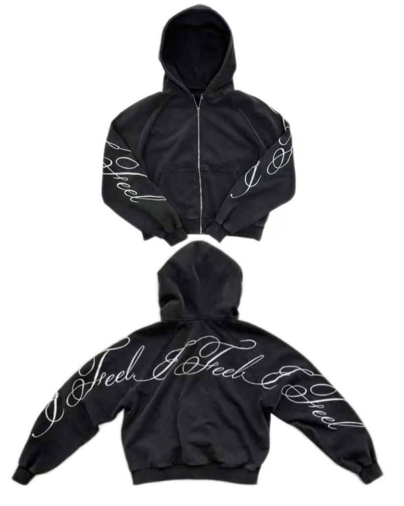 Mens Fashion Zip Up Hoodies - Y2K harajuku Gotik Mektup Baskı Retro