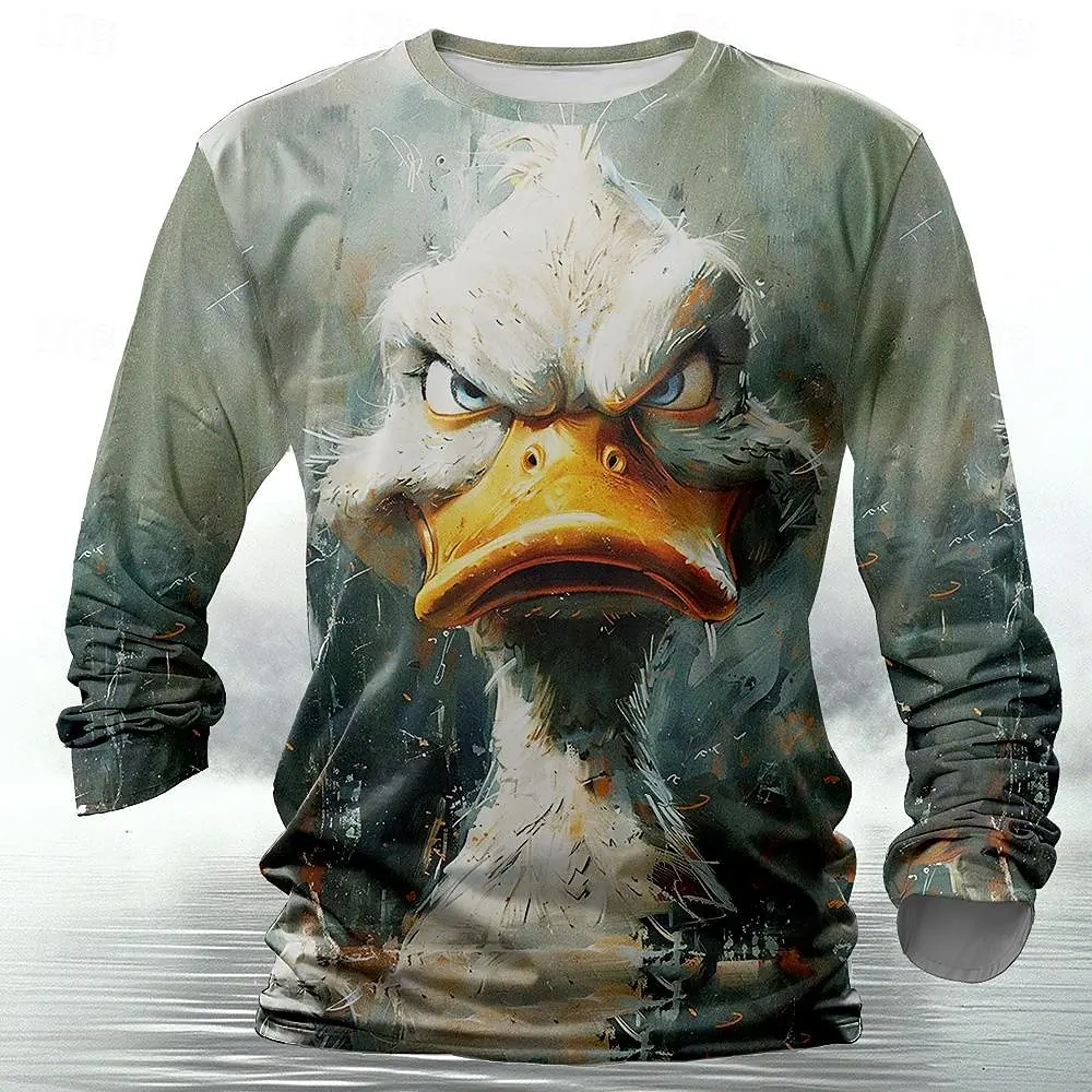 Mens Fashion Clothes - Komik 3D Hayvan Desenli Erkek Tişörtü,