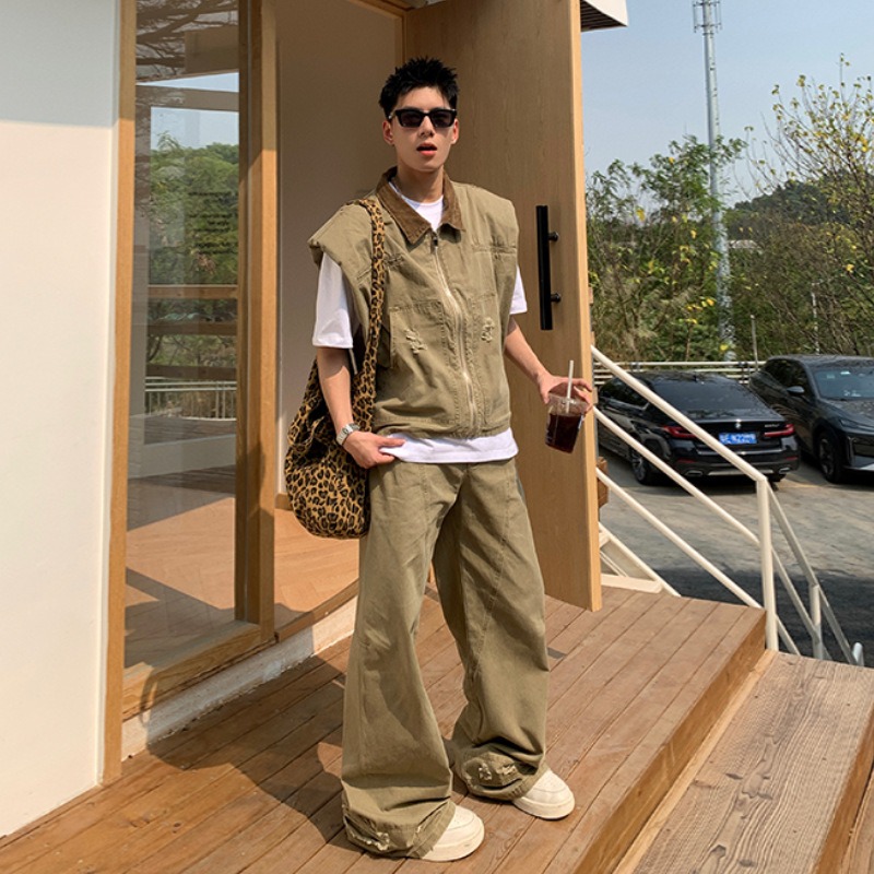 Mens Fashion Summer - Amerikan Moda Markası Retro Denim Ceket