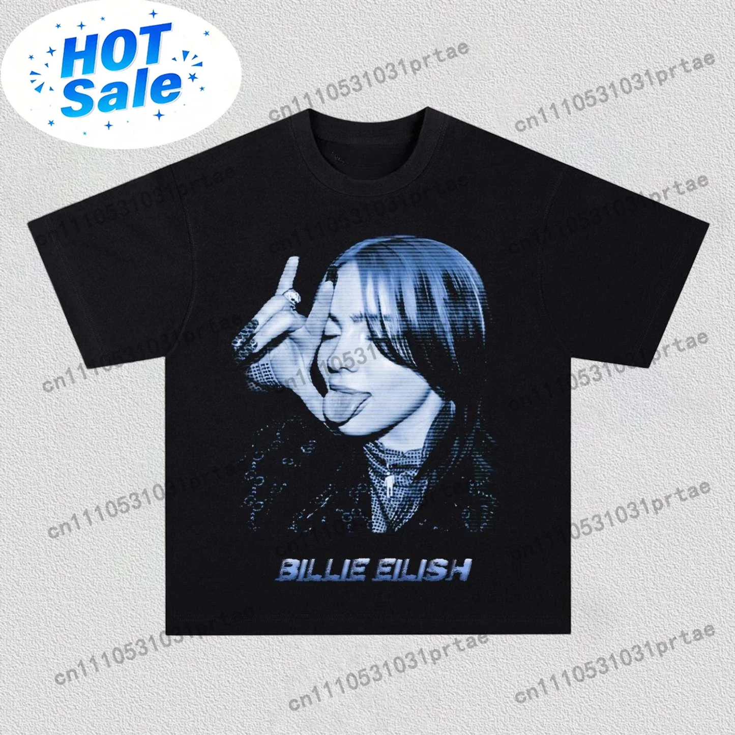 Poster Men Fashion - Billie Eilish Poster Grafik Baskı T-shirt