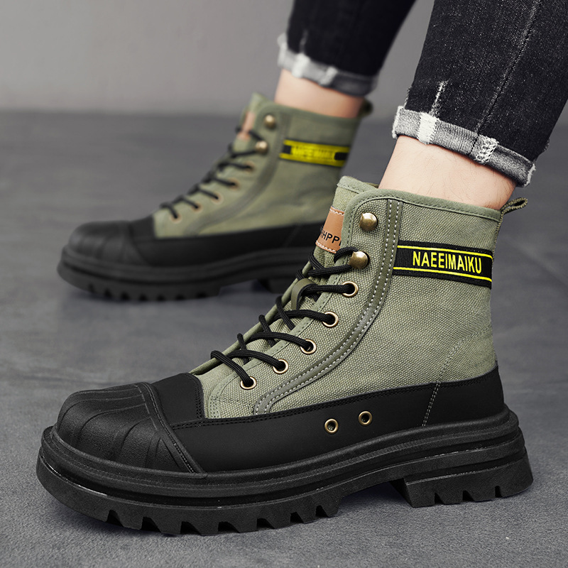 Men'S Fashion News - Erkek Kanvas Botları Moda Yüksek Bilekli