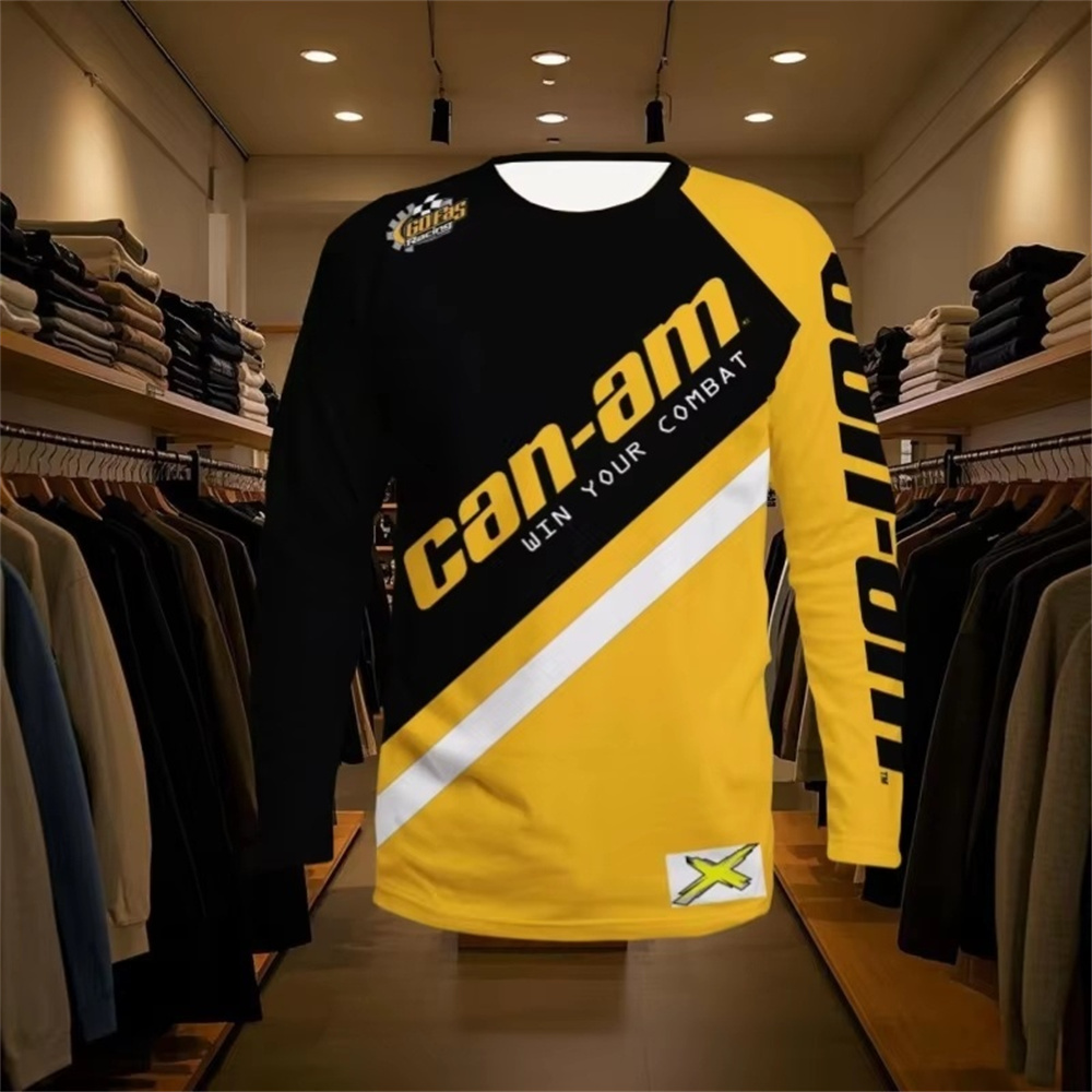 Men'S Fashion T Shirts - Motosiklet Yarışı Uzun Kollu Yuvarlak Yaka