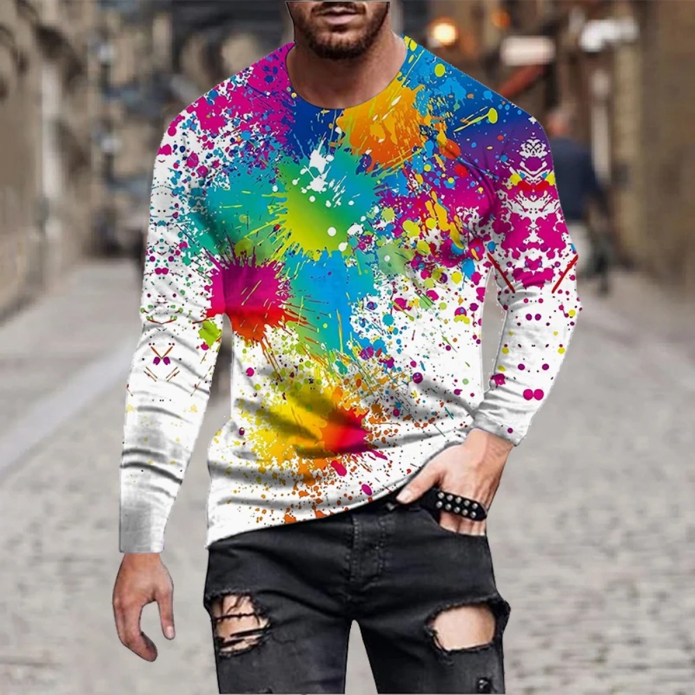 Erkek Gökkuşağı Boya Sıçraması - Men'S Fashion T Shirts incelemesi ve fiyatı