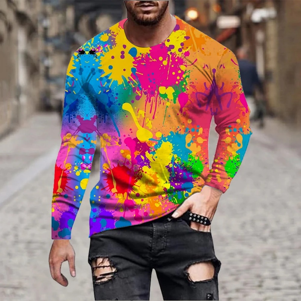 Erkek Gökkuşağı Boya Sıçraması - Men'S Fashion T Shirts incelemesi ve fiyatı