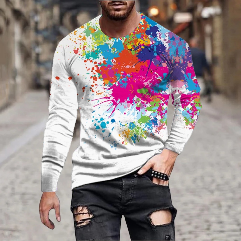 Erkek Gökkuşağı Boya Sıçraması - Men'S Fashion T Shirts incelemesi ve fiyatı