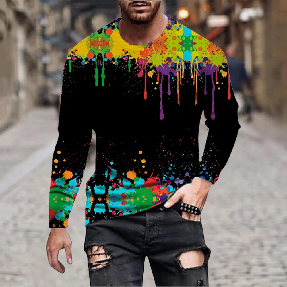 Erkek Gökkuşağı Boya Sıçraması - Men'S Fashion T Shirts incelemesi ve fiyatı