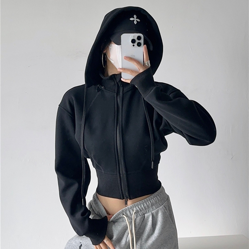 Kadın Kırpılmış Kapüşonlu Swea - Mens Fashion Zip Up Hoodies incelemesi ve fiyatı