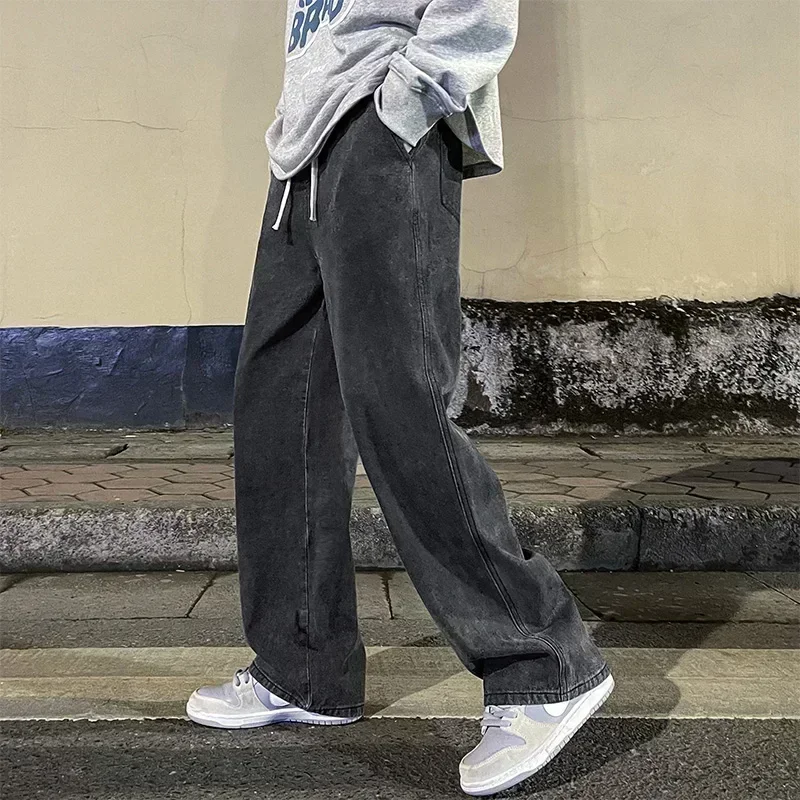 Kore Tarzı Sokak Modası Yeni M - Men'S Fashion Grey Jeans incelemesi ve fiyatı