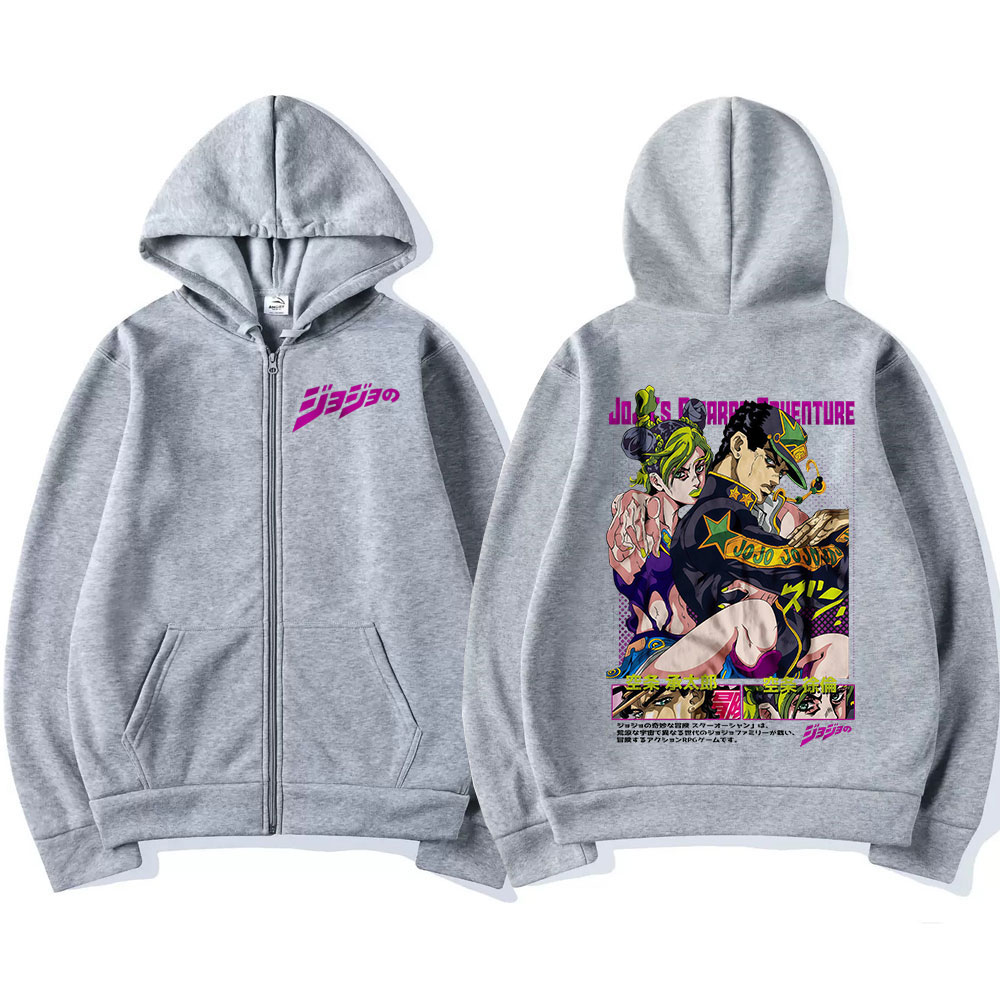 Anime Jojo Tuhaf Macera Fermua - Mens Fashion Zip Up Hoodies incelemesi ve fiyatı