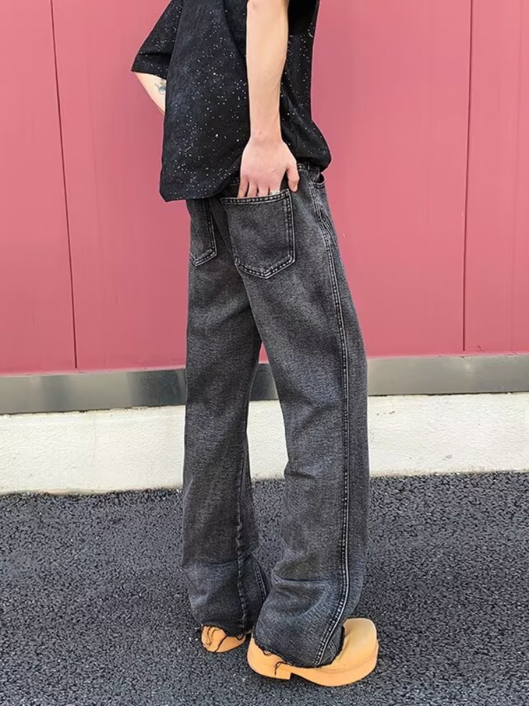 2026 Pantalon Y2K Moda Siyah G - Men'S Fashion Grey Jeans incelemesi ve fiyatı