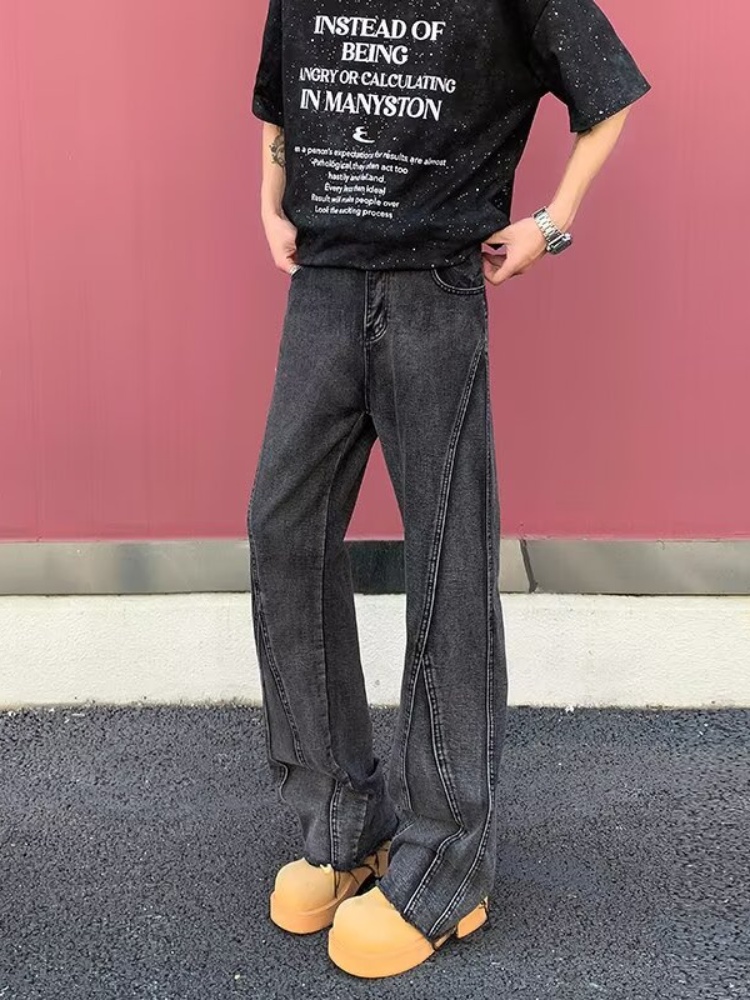 2026 Pantalon Y2K Moda Siyah G - Men'S Fashion Grey Jeans incelemesi ve fiyatı