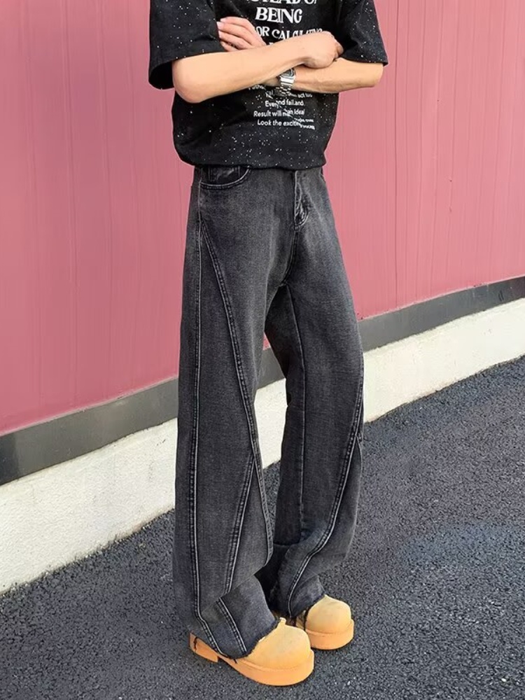 2026 Pantalon Y2K Moda Siyah G - Men'S Fashion Grey Jeans incelemesi ve fiyatı