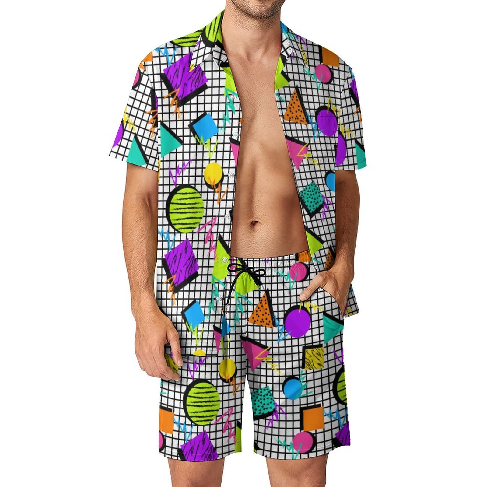 Yazlık Düzensiz Geometrik 3D B - Mens Fashion Clothes incelemesi ve fiyatı