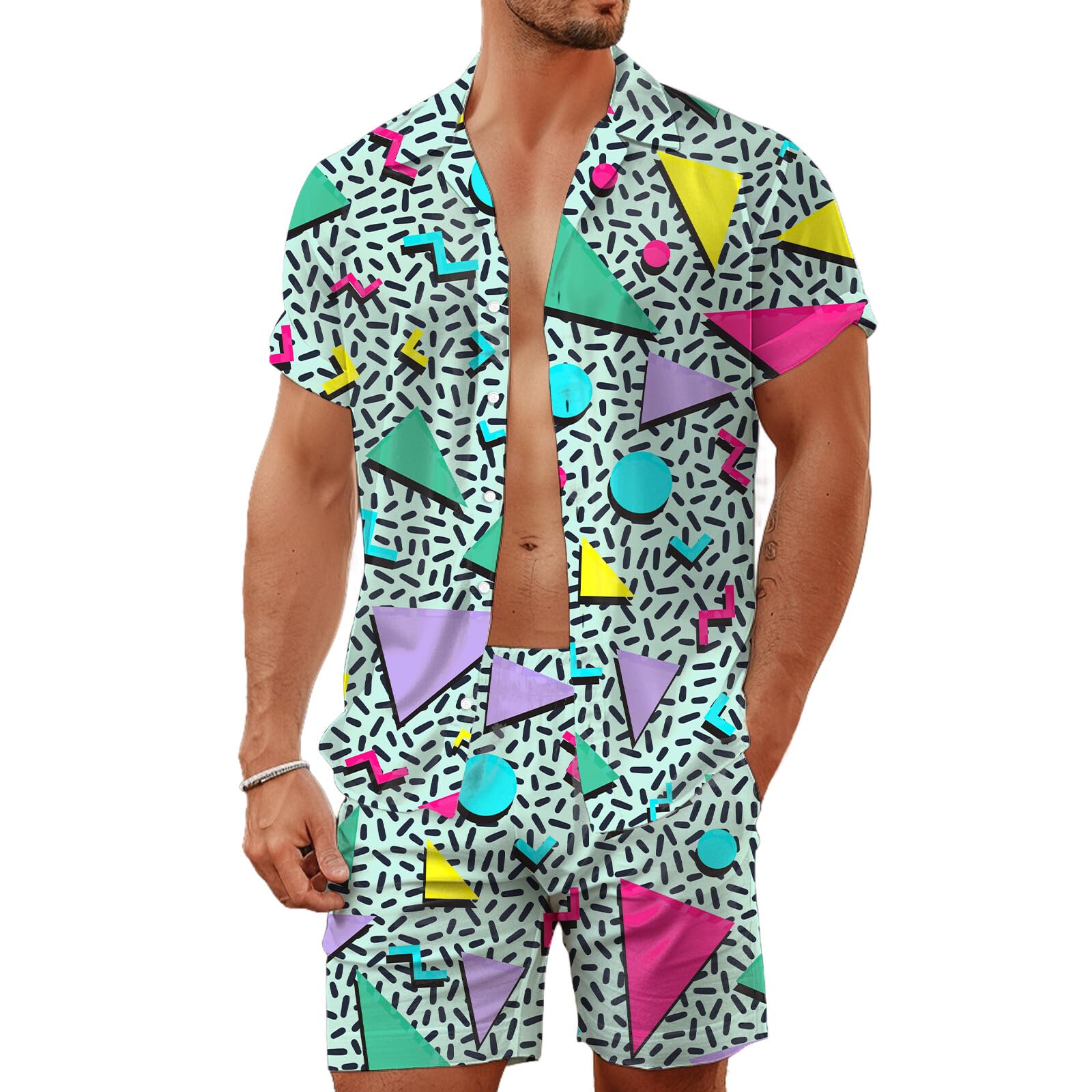 Yazlık Düzensiz Geometrik 3D B - Mens Fashion Clothes incelemesi ve fiyatı