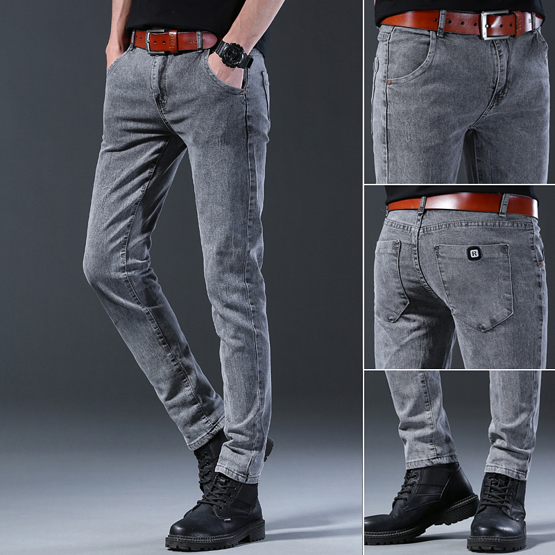 Erkek İnce Elastik Gri Kot Pan - Men'S Fashion Grey Jeans incelemesi ve fiyatı