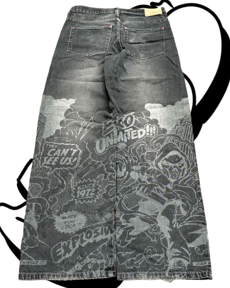 Amerikan Moda Baskılı Kot Pant - Men'S Fashion Grey Jeans incelemesi ve fiyatı