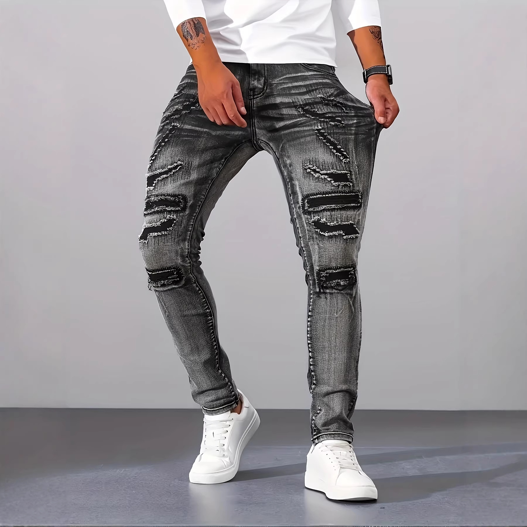 Erkek Gri Dar Kesim Sade Günlü - Men'S Fashion Grey Jeans incelemesi ve fiyatı