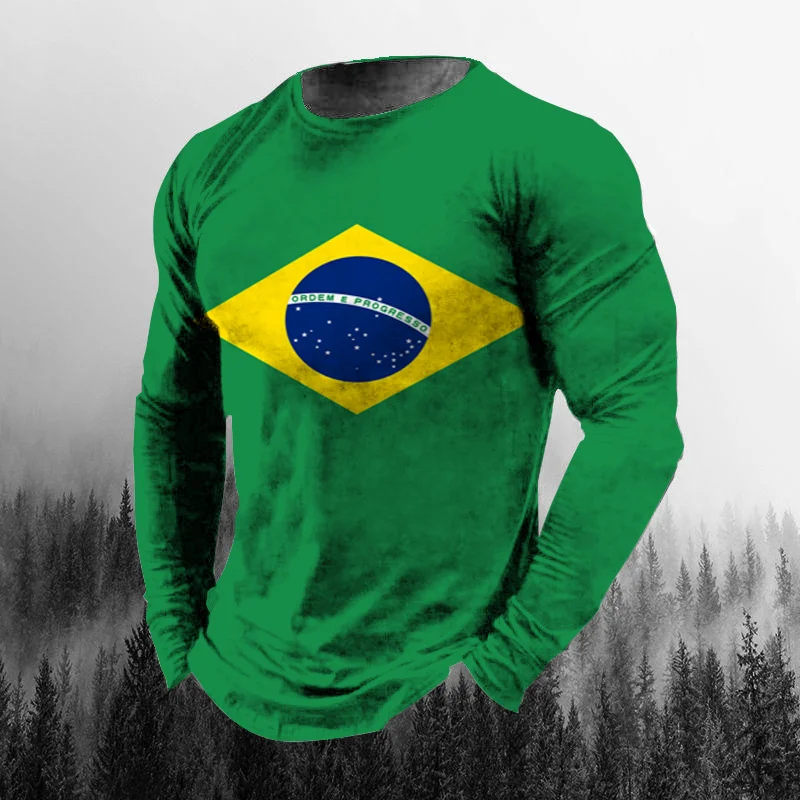 Vintage Brezilya Bayrağı 3D Ba - Men'S Fashion T Shirts incelemesi ve fiyatı