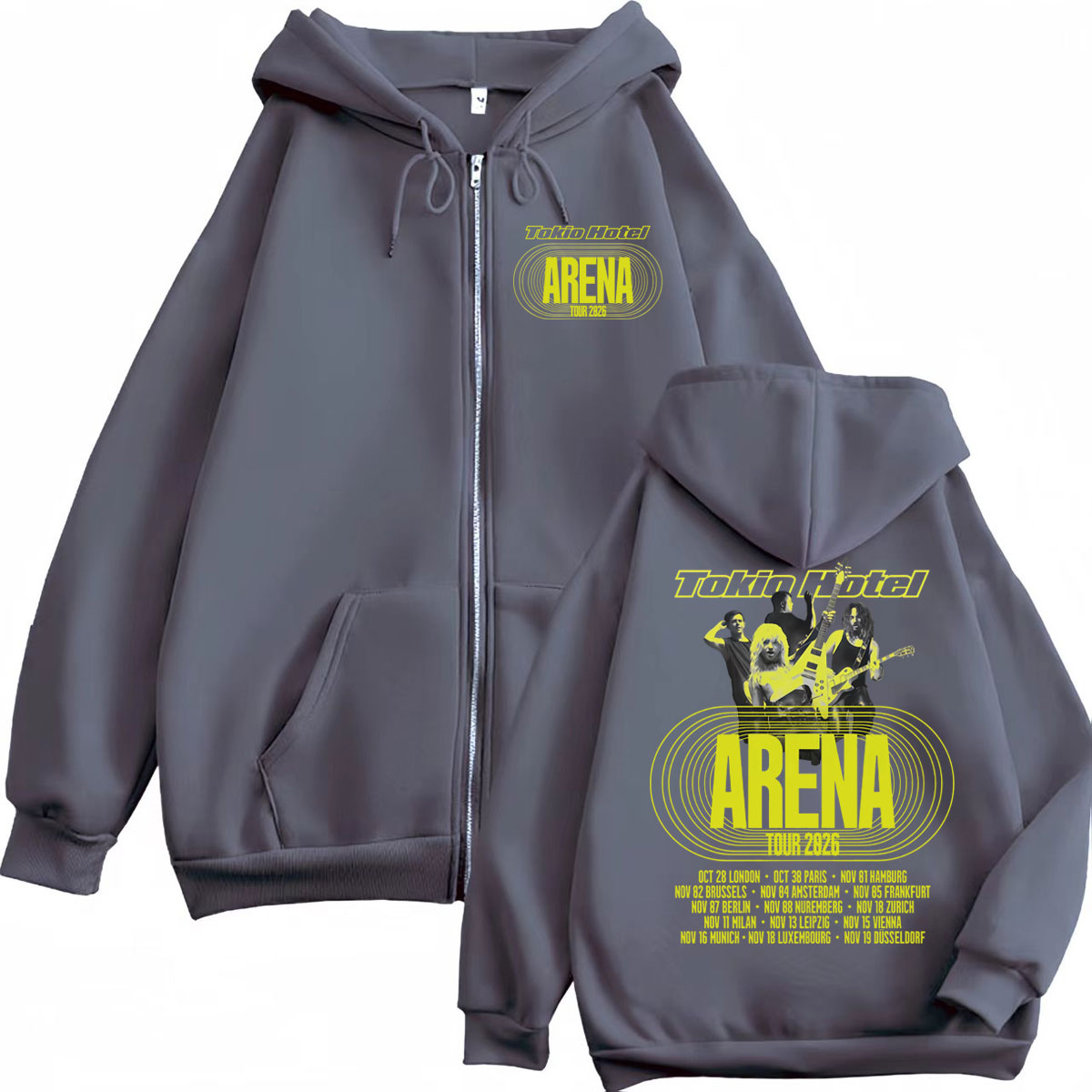 Tokio Hotel Arena Tour 2026 Fe - Mens Fashion Zip Up Hoodies incelemesi ve fiyatı