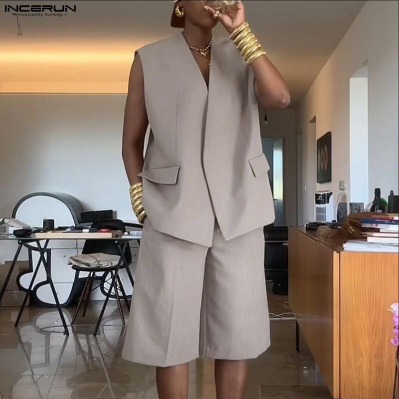 INCERUN Erkek Setleri Düz Renk - Mens Fashion Summer incelemesi ve fiyatı