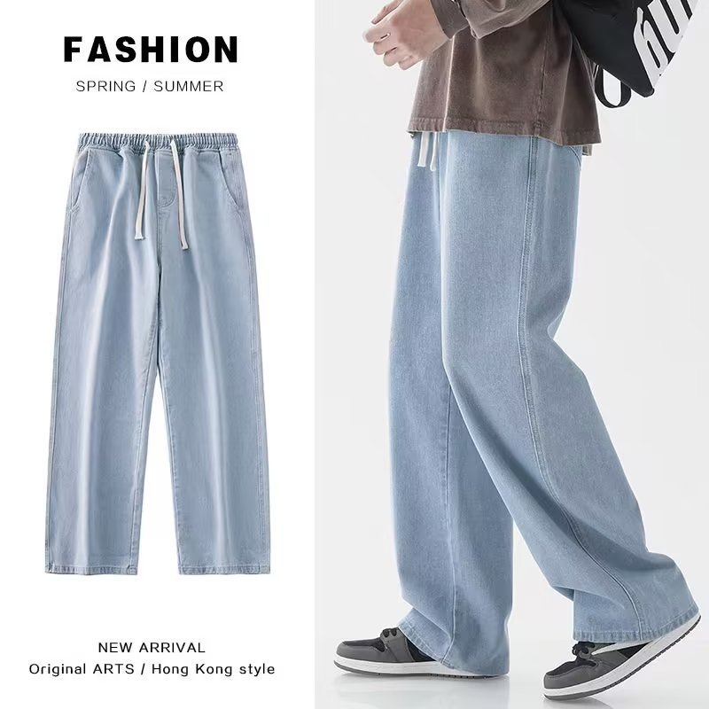 Kore Moda Erkek Bol Paça Kot P - Men'S Fashion Grey Jeans incelemesi ve fiyatı